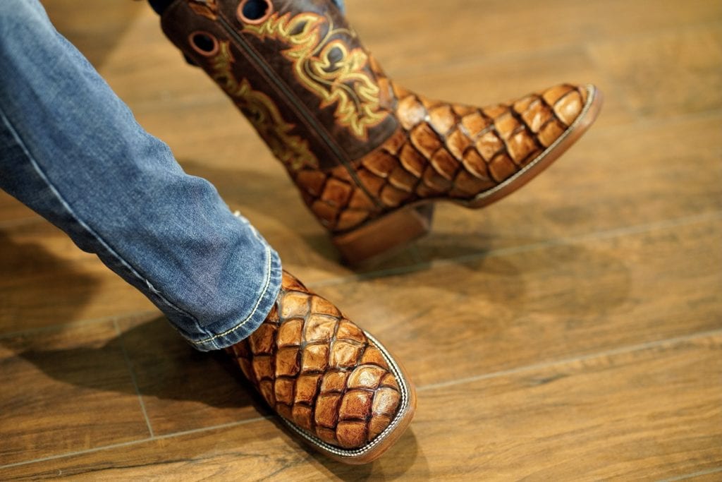 Men’s Handmade Brandy Fish Scale – Square Toe (5LC9) – Alfa Western Wear