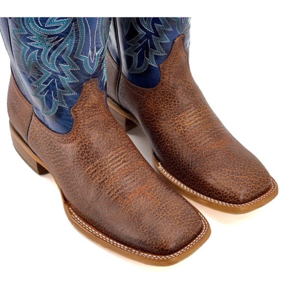 Men’s Handmade Alfa Brown Bison – Square Toe