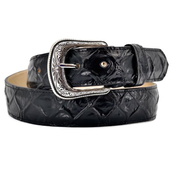 Black Fish Scale Belt – Alfa Western Wear