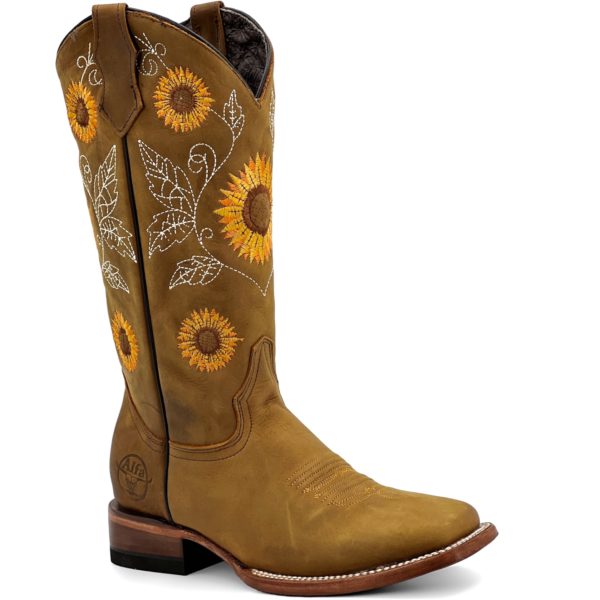 Women's FD Handmade Alfa Honey Sunflower - Square Toe