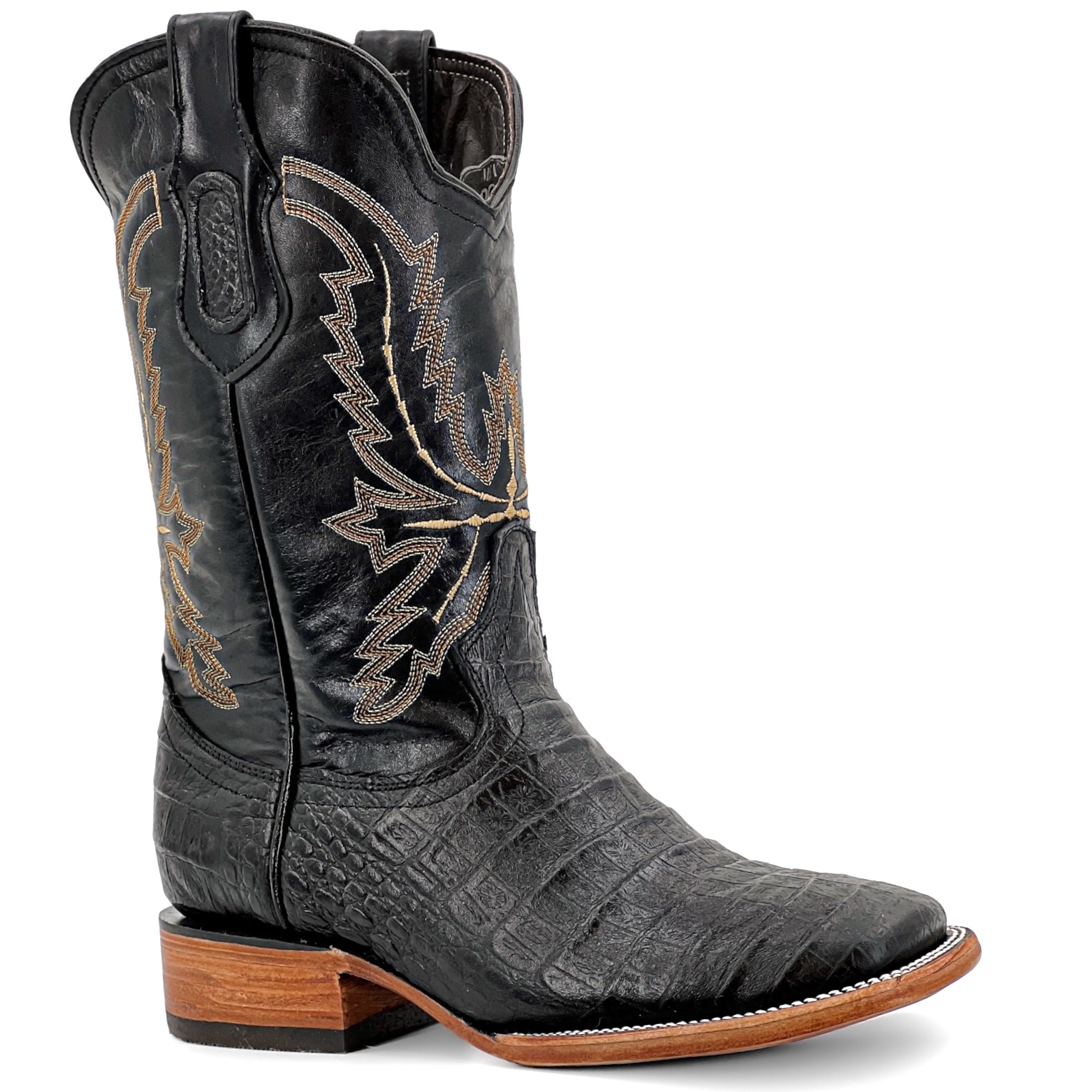 Men’s Handmade Alfa Black Caiman Belly – Square Toe – Alfa Western Wear