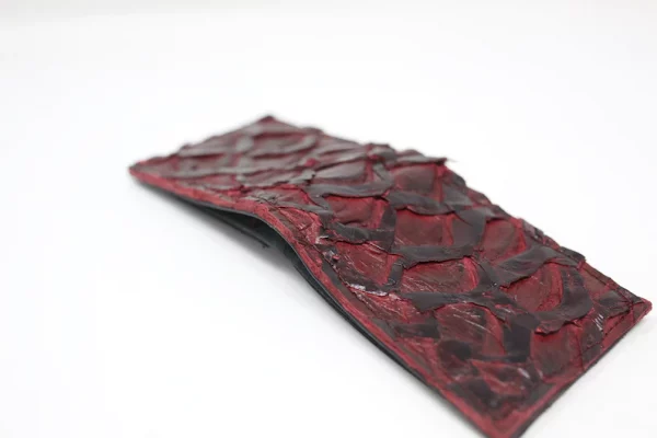 Genuine Black Cherry Fish Wallet - Bifold (Made In USA)