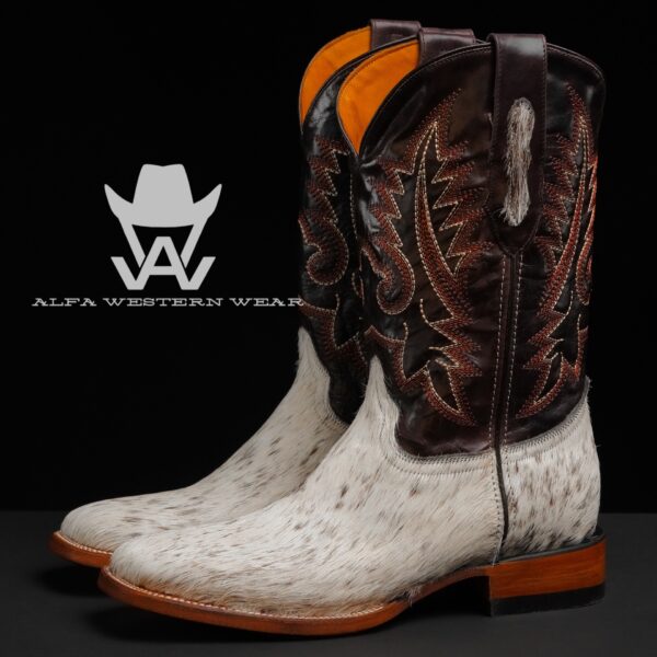 Men’s Handmade Hair On Hide – Square Toe – Alfa Western Wear