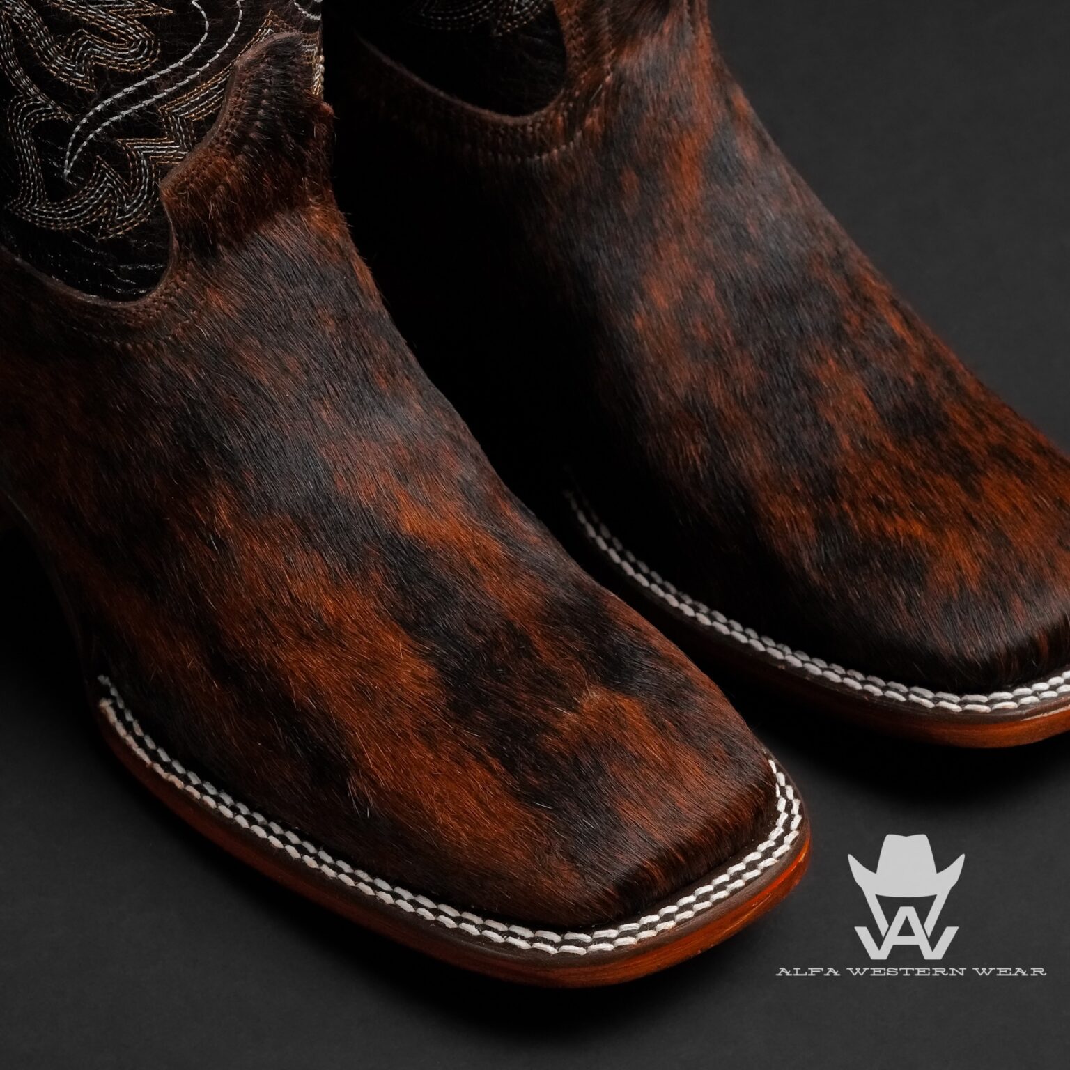 Men’s Handmade Hair On Hide – Square Toe – Alfa Western Wear