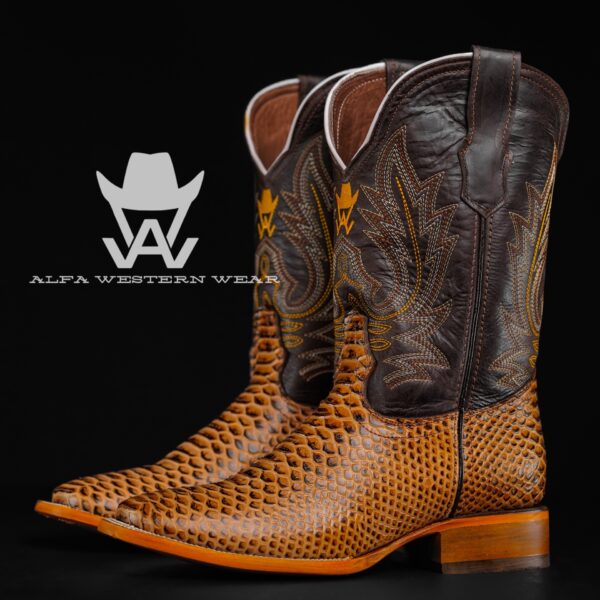 Men’s Handmade Honey Python – Square Toe