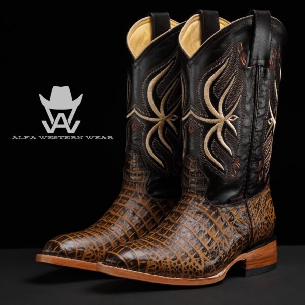 Round toe alligator on sale boots