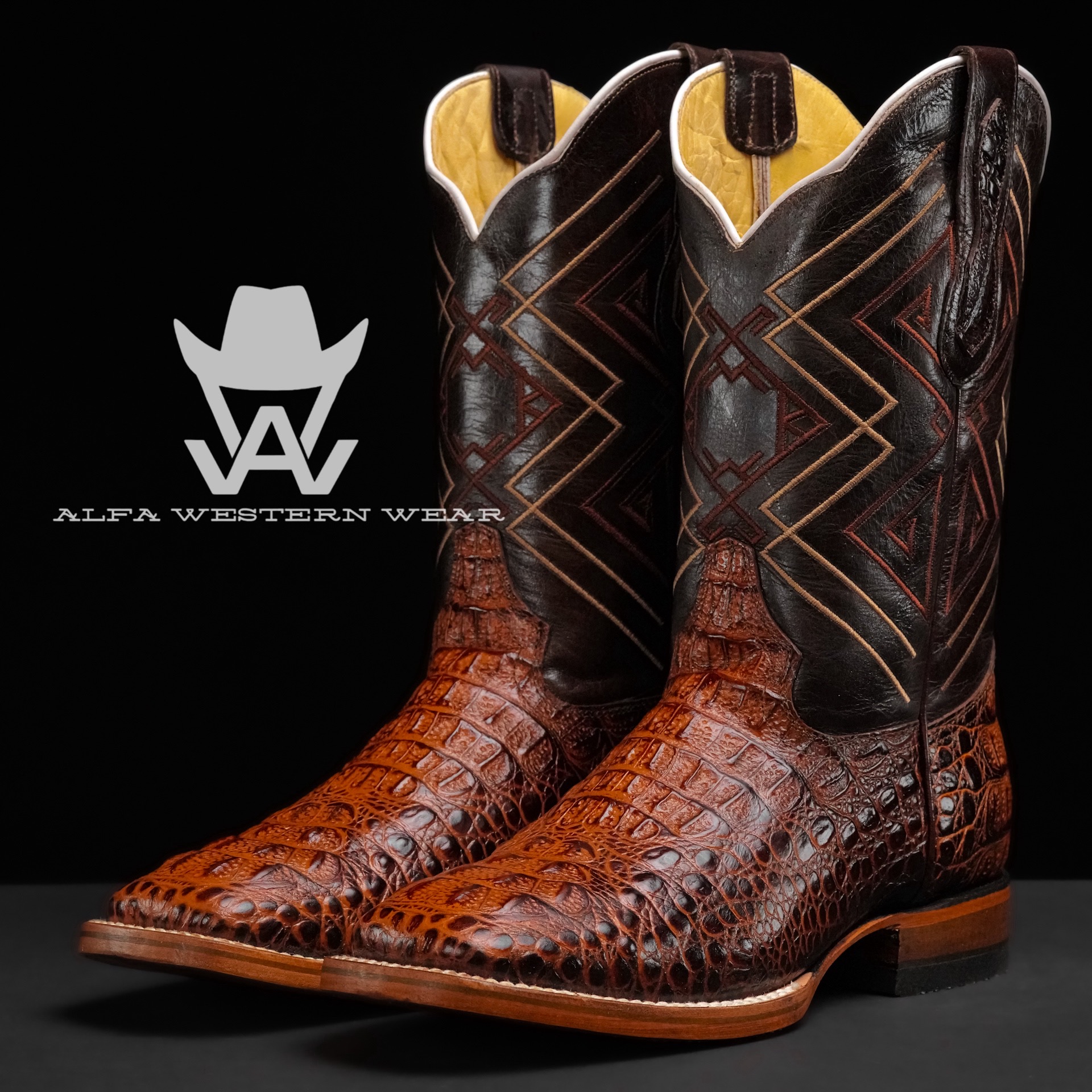 Cognac clearance caiman boots