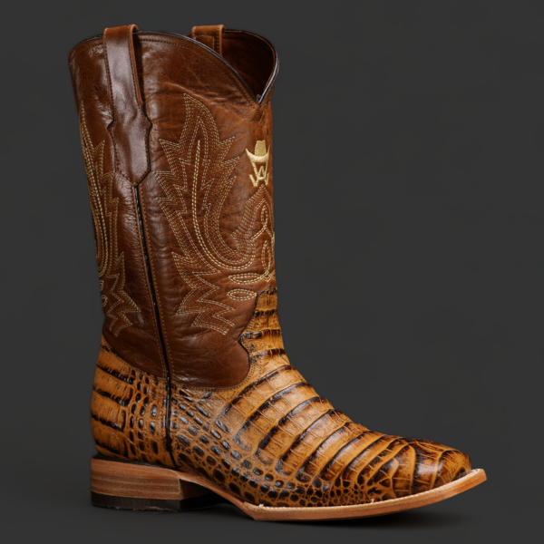 Honey Caiman Belly – Square Toe – Alfa Western Wear