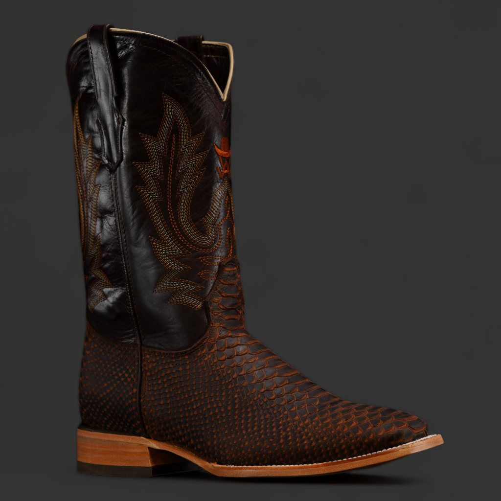 Cognac Python – Square Toe – Alfa Western Wear