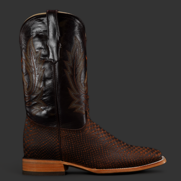 Cognac Python – Square Toe