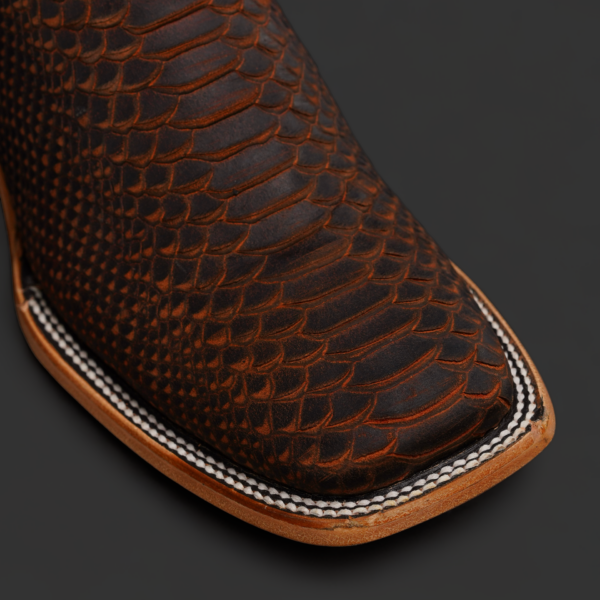 Cognac Python – Square Toe