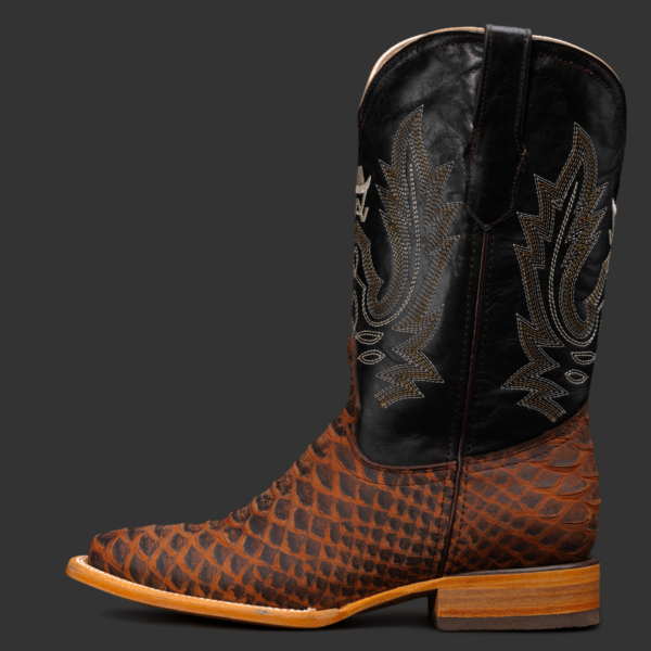 Matte Cognac Python – Square Toe