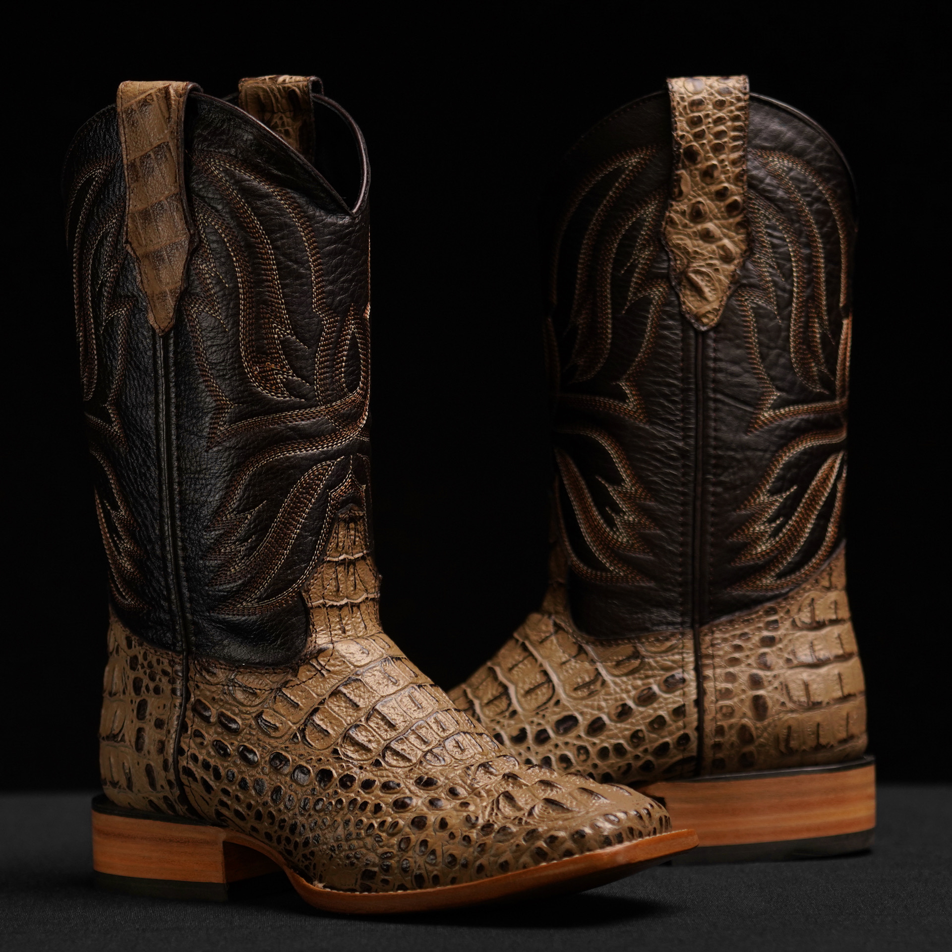 Brown Caiman Neck – Square Toe – Alfa Western Wear