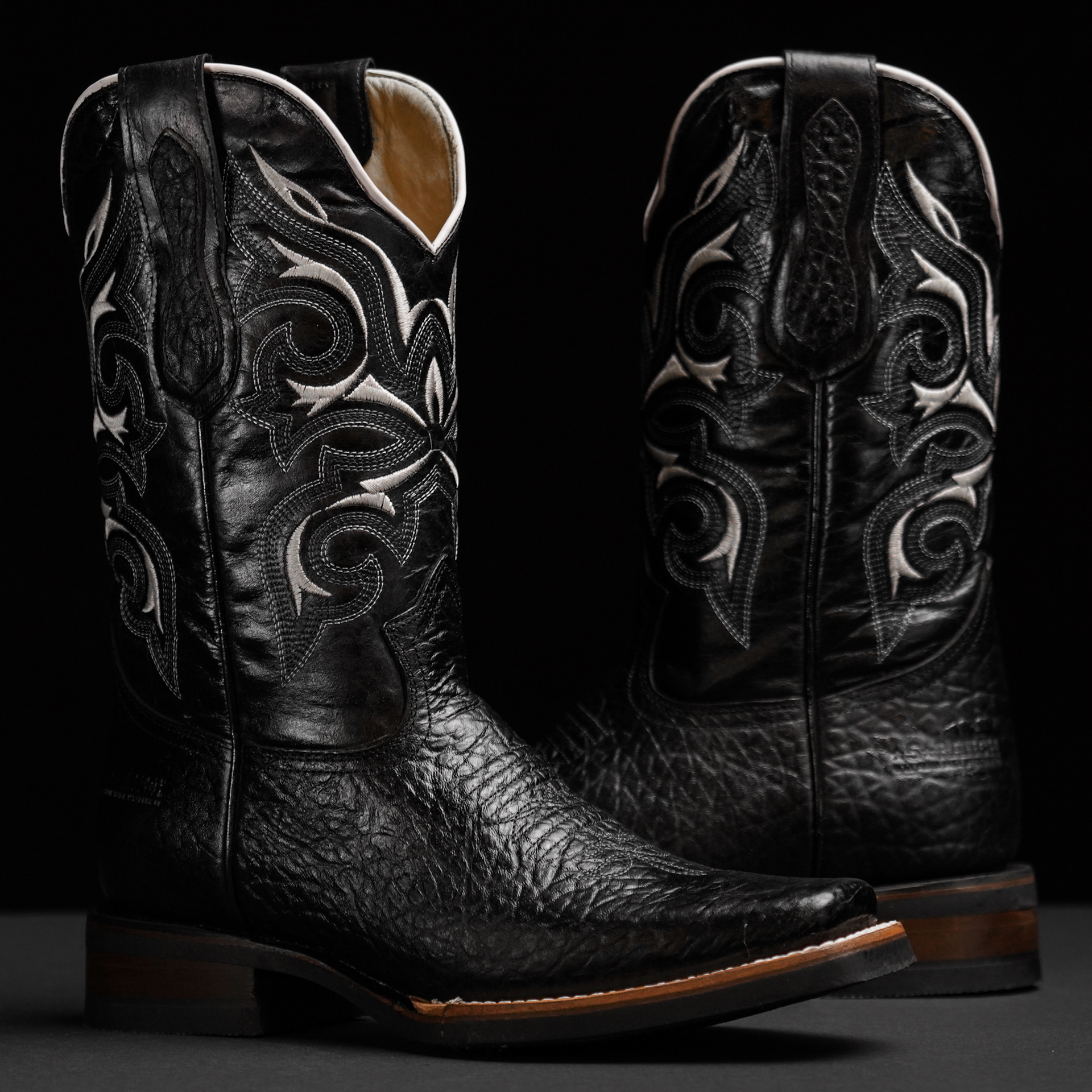 Black Bull Hide – Rodeo Toe – Alfa Western Wear