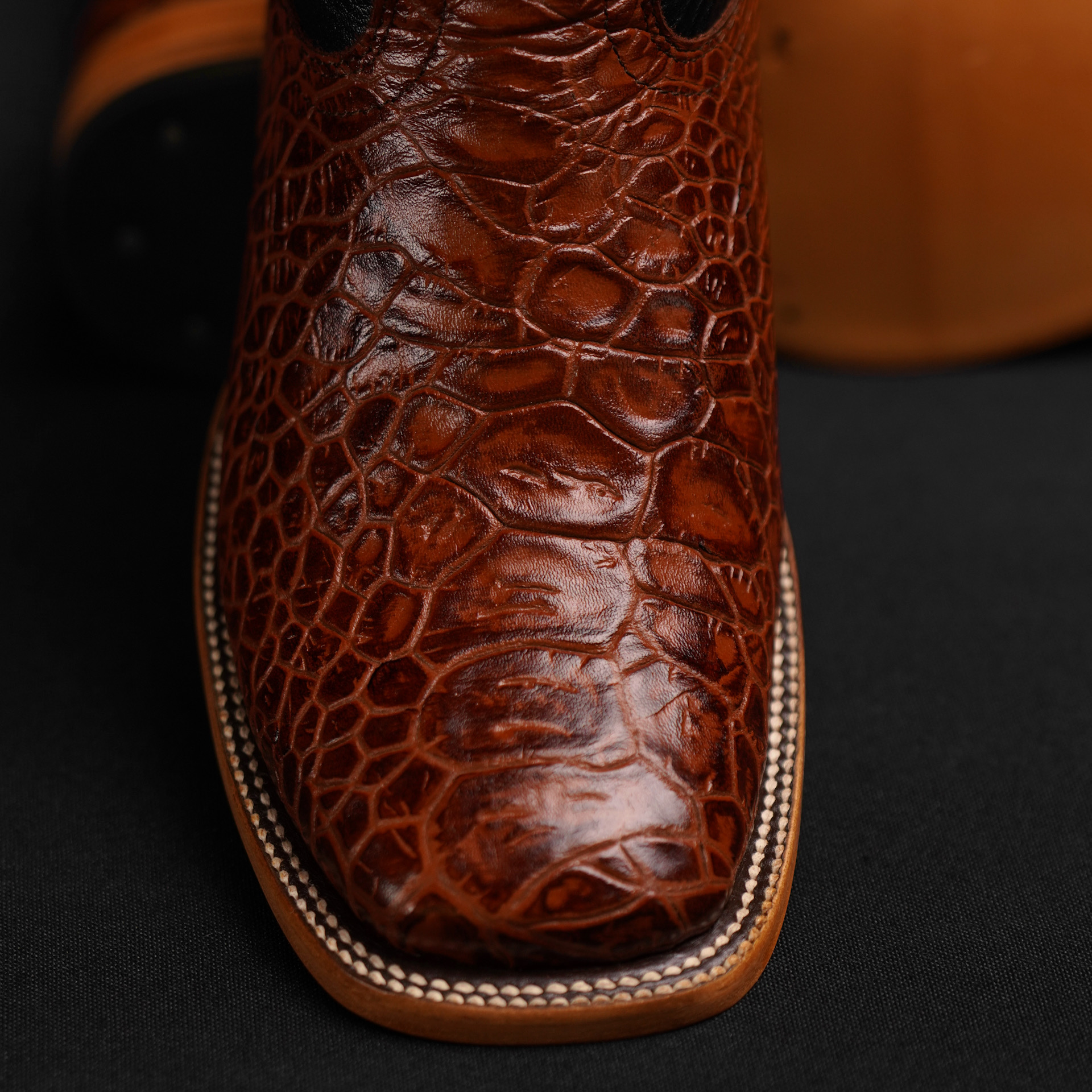 Cognac Sea Turtle Square Toe Alfa Western Wear