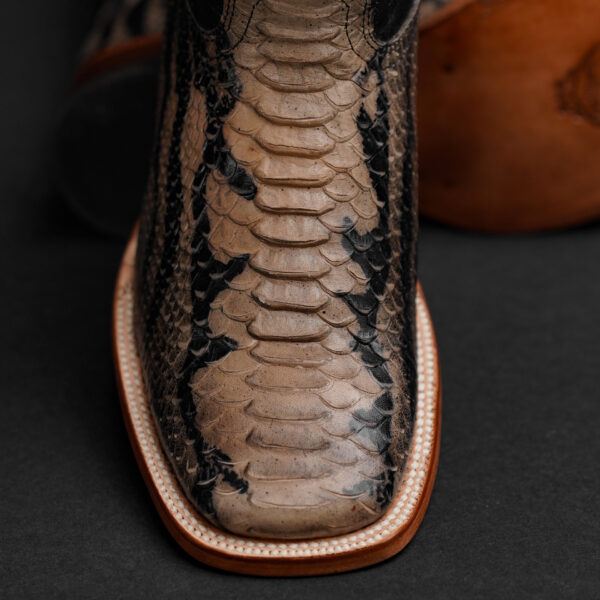 Brown Natural Python – Square Toe