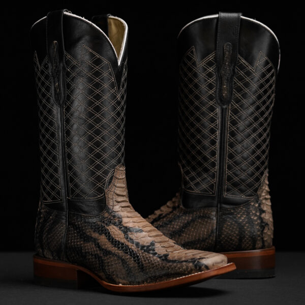 Brown Natural Python – Square Toe