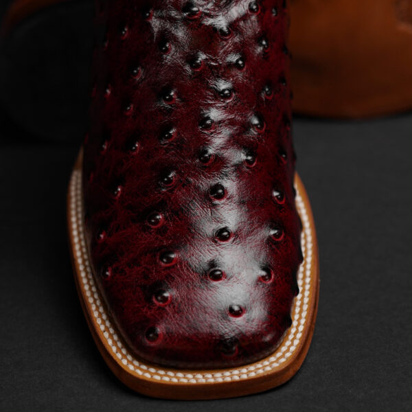 Black Cherry Ostrich – Square Toe