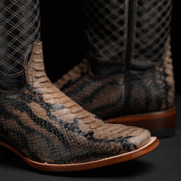 Brown Natural Python – Square Toe