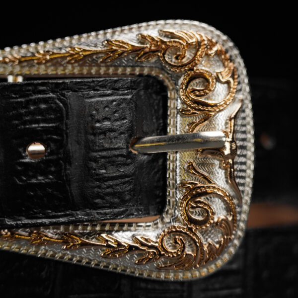 Black Caiman Neck Belt