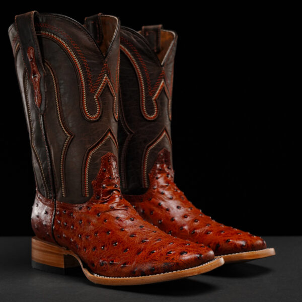 Cognac Ostrich – Square Toe