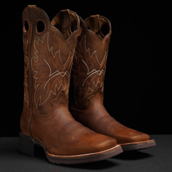 Brown Cowhide – Square Toe