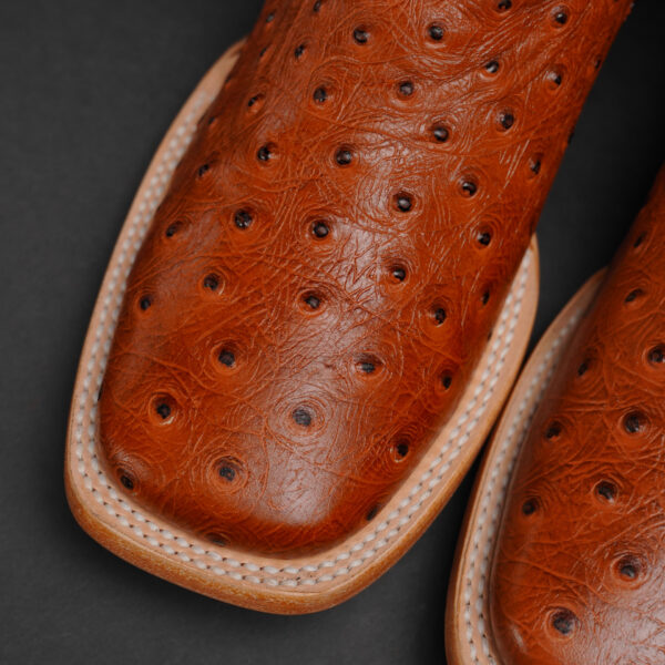 Cognac Ostrich – Square Toe