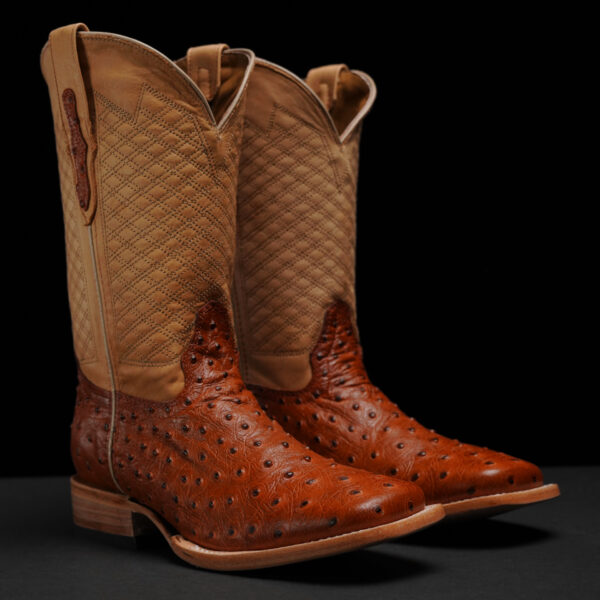 Cognac Ostrich – Square Toe