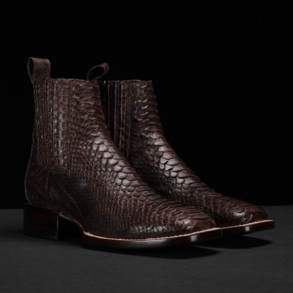 Genuine Brown Python – Square Toe