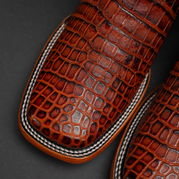 Cognac Alligator Belly - Square Toe