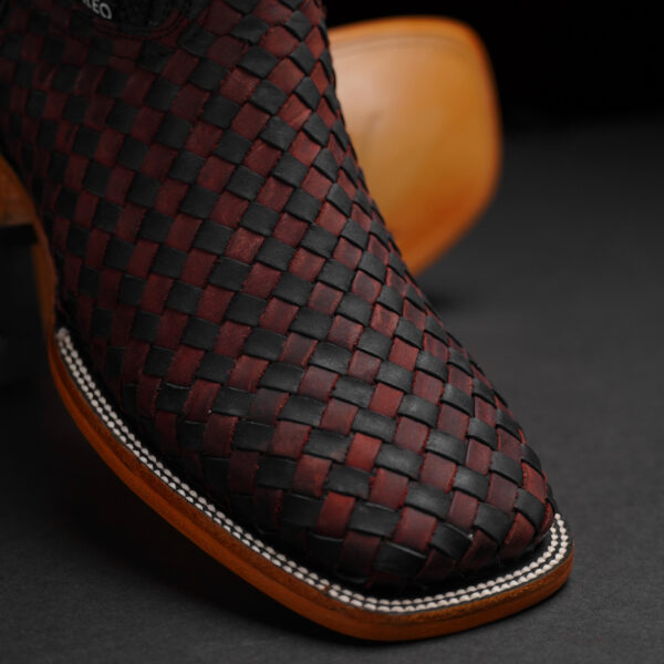 Black/Cognac Basketweave – Square Toe