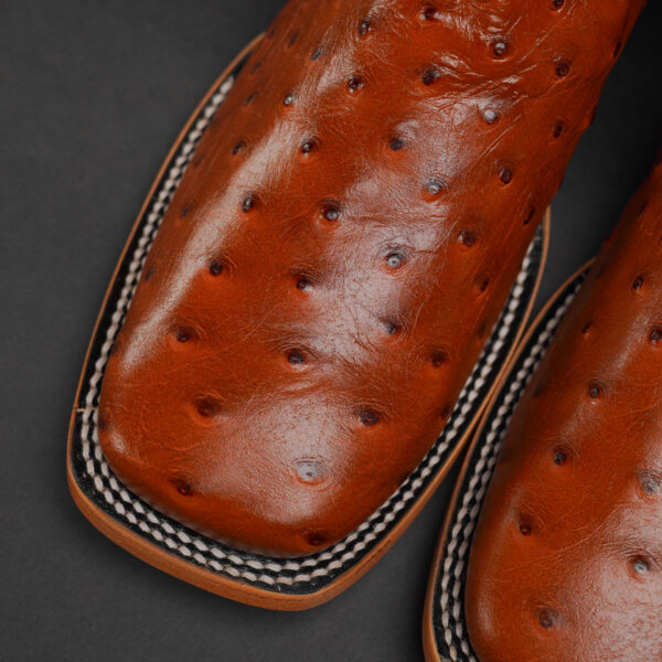 Cognac Ostrich – Square Toe