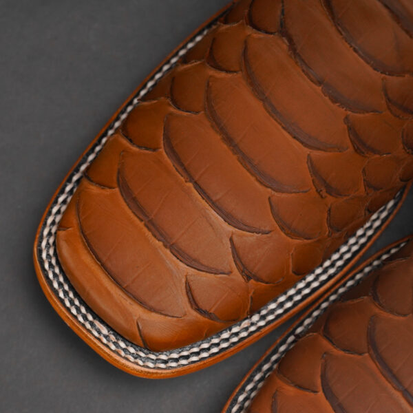 Matte Brown Giant Python - Square Toe