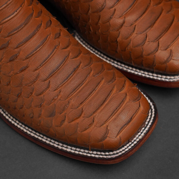 Matte Brown Python - Square Toe