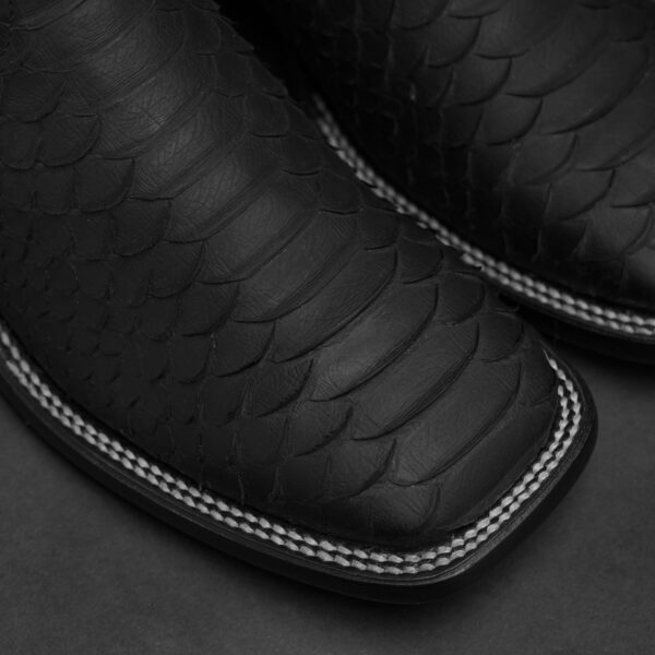 Matte Black Python – Square Toe