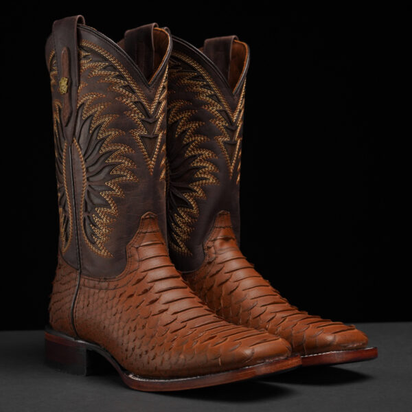 Matte Brown Python - Square Toe