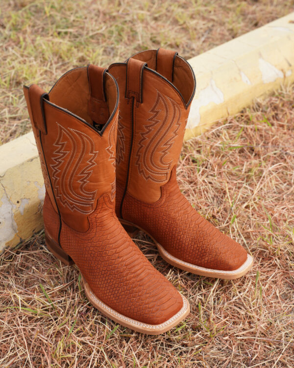 Matte Cognac Python - Square Toe - Image 2