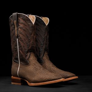 Matte Brown Nobuck Python - Square Toe