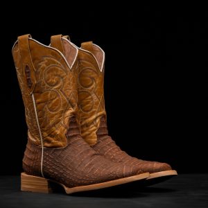 Matte Brown Caiman Belly - Ranch Square Toe