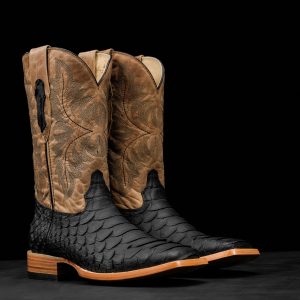 Matte Black Giant Python – Square Toe