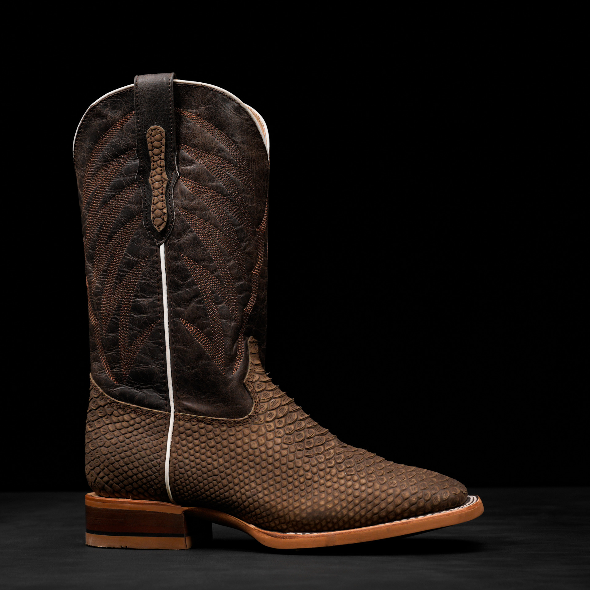 Matte Brown Nobuck Python - Square Toe - Image 2