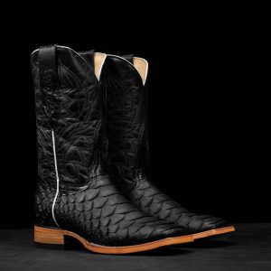 Matte Black Giant Python – Square Toe