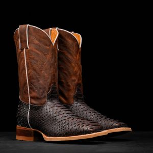Matte Rustic Brown Python – Square Toe
