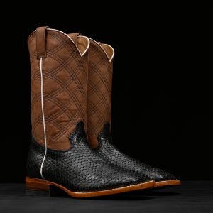 Black Python Belly - Square Toe