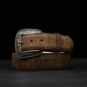 Matte Brown Python Belt