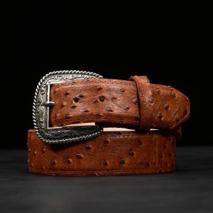 Cognac Ostrich Belt