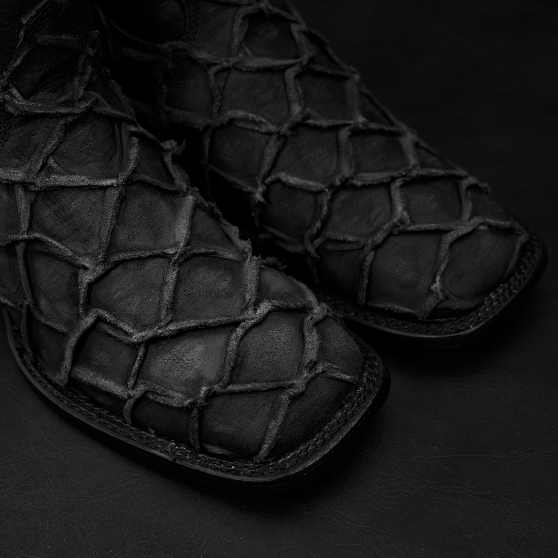 Matte Black Nubuck Pirarucu – Square Toe - Image 3