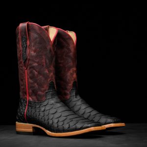 Matte Black Giant Python – Square Toe