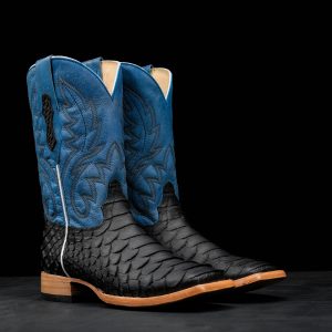 Matte Black Giant Python – Square Toe
