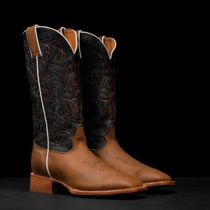 "FOR GOD SO LOVED" Honey Cowhide – Square Toe